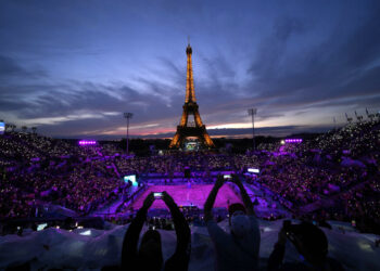 The Eiffel Tower beach volleyball stadium has the greatest view in sports, and there’s no close second