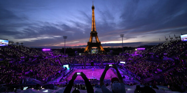 The Eiffel Tower beach volleyball stadium has the greatest view in sports, and there’s no close second