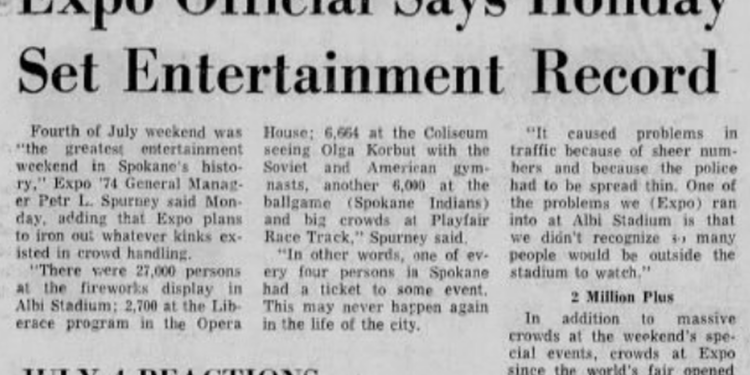 50 years ago in Expo history: Was the greatest entertainment weekend in Spokane history already behind it? The fair's director believed it could be