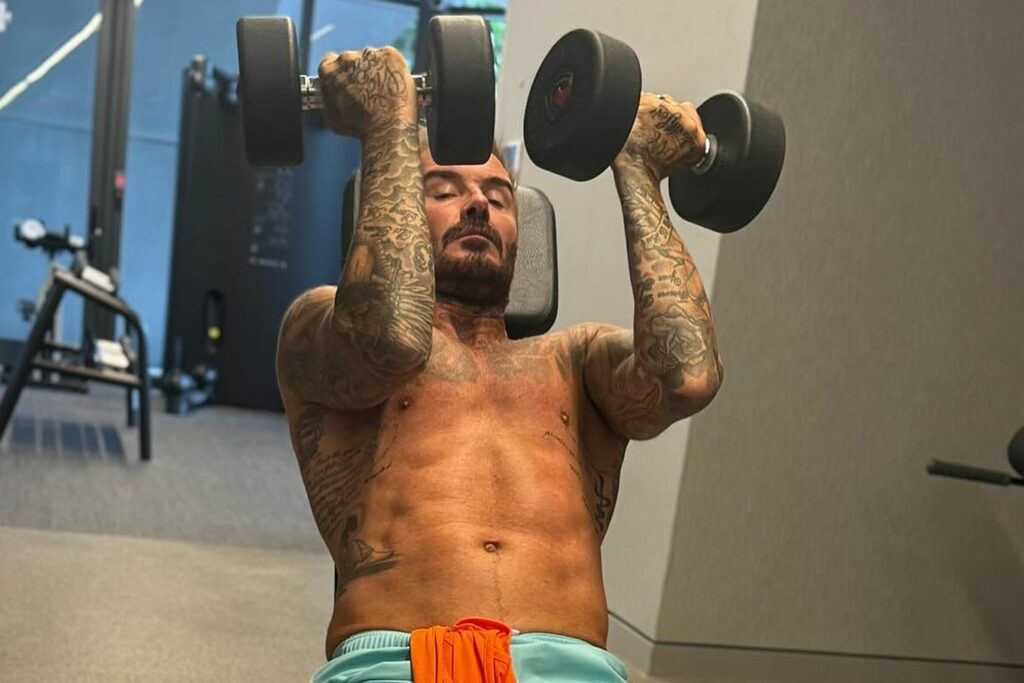 David Beckham Does Shirtless Workout at Wife Victoria’s Request