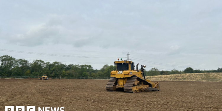 The area where the new cricket pitch will be