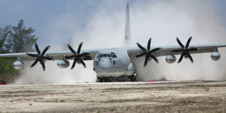 US Transport Aircraft Lands on Tinian