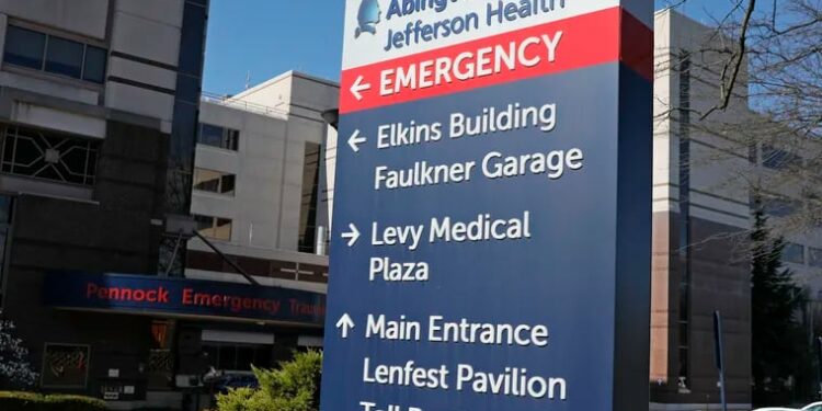 Jefferson Abington Hospital, shown here in 2020, is the source of more than two dozen lawsuits in Philadelphia since the beginning of 2023. Before than the lawsuit would have been filed in Montgomery County.