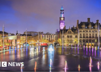 Fountains in Bradford City Park