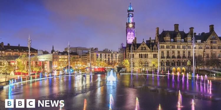 Fountains in Bradford City Park