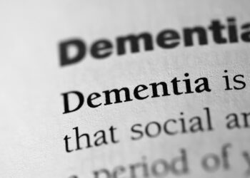 Dementia, medical disorder terminology printed in black on white paper close-up. medical treatment and therapy found in aged or elderly